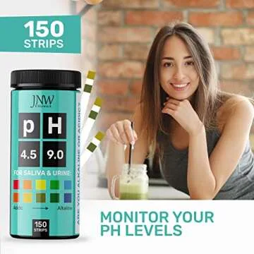 pH Test Strips for Urine and Saliva - 150 Litmus Paper pH Test Strips with Ebook, Quick & Easy pH Le...