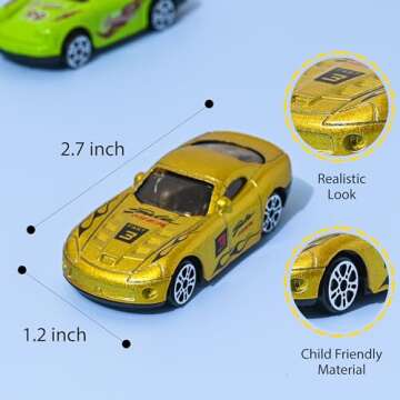 Big Mo's Toys Transport Car Carrier Truck - with 6 Stylish Metal Racing Cars - with Carrying Case