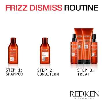 Redken Frizz Dismiss Instant Deflate Oil-In-Serum | For Frizzy Hair | Enhances Smoothness & Shine | With Babassu Oil | Sulfate Free | Packaging May Vary, 4.2 Fl Oz