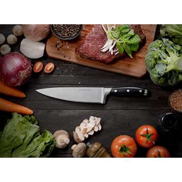 linoroso Chef Knife - Professional Pro Kitchen Knife 8 inch Chef's Knives, German High Carbon Stainless Steel Ultra Sharp Cooking Knife with Full Tang Ergonomic Handle - Classic Series