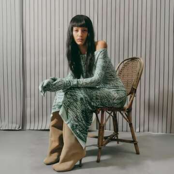 VOMIRA Women's Knee High Boots Nude Suede Boots Wide Calf Boots Square Toe Stiletto Boots Fall Winter Pull On High Heel Long Boots Ladies Fahion Dress Tall Boots Slouchy Boots