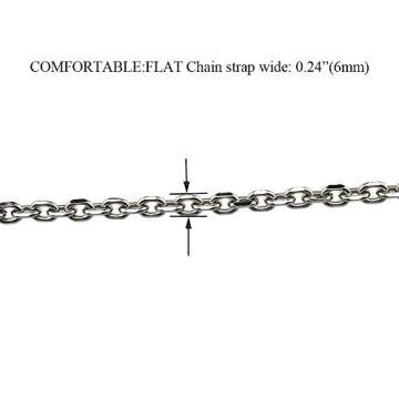 HAHIYO Mini Pochette Purse Chain Strap Thin Wide 6mm for LV Length 43.3 inches Thick 2mm Shiny Silver for Shoulder Cross Body Sling Handbag Wallet Clutch Comfortable Flat Metal Strap 1 Pack