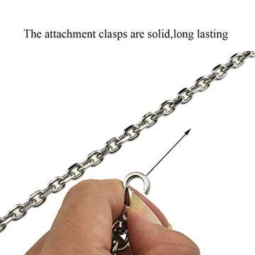 HAHIYO Mini Pochette Purse Chain Strap Thin Wide 6mm for LV Length 43.3 inches Thick 2mm Shiny Silver for Shoulder Cross Body Sling Handbag Wallet Clutch Comfortable Flat Metal Strap 1 Pack