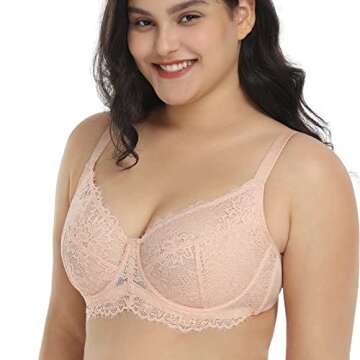 HSIA Minimizer Bra for Women – Elegant Full Coverage Underwire Lace Bra