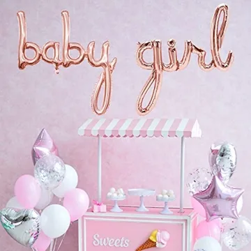 Tellpet Baby Girl Balloons for Showers and Gender Reveals