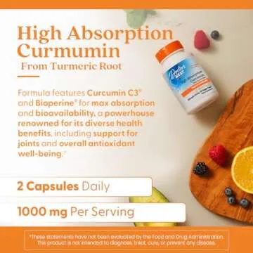 Doctor's Best DRB-00107 High Absorption Curcumin From Turmeric Root with C3 Complex & BioPerine 500mg (120 Capsules)