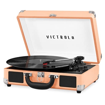 Victrola Vintage 3-Speed Bluetooth Portable Suitcase Record Player with Built-in Speakers | Upgraded...