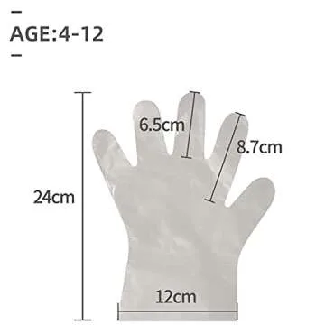 babyease Disposable Gloves for Kids - 100 Pack Multipurpose Gloves Powder Free, Latex Free for Food Prep, Crafting, Painting & Playing