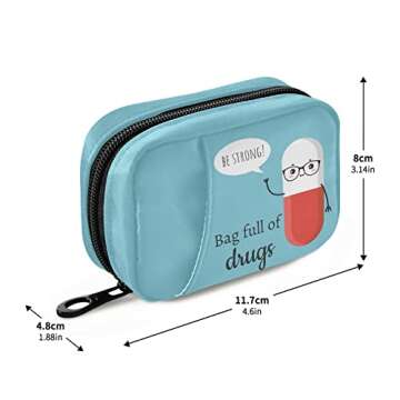Naanle Cute Cartoon Pill Box for Vitamins on the Go