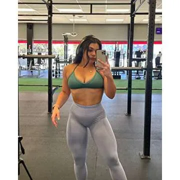 Abonlen Sports Bras for Women Workout Strappy Backless Bra Yoga Crop Tank Top (Medium, Green)