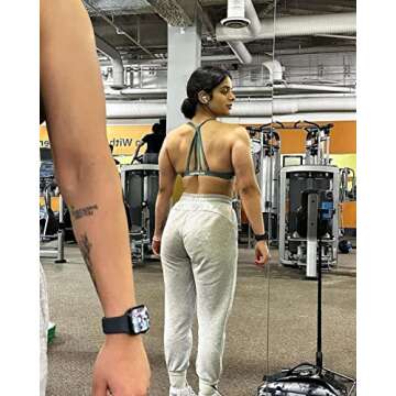 Abonlen Sports Bras for Women Workout Strappy Backless Bra Yoga Crop Tank Top (Medium, Green)