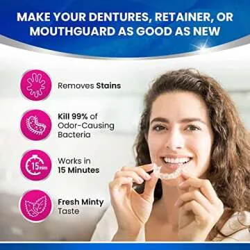Powerful Retainer Cleaning Tablets with Mint Flavor for Freshness