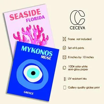 Preppy Room Decor, Aesthetic Wall Decor, Preppy Pictures for Wall, Set of 6, Preppy Decor, Preppy Stuff, Preppy Things, Preppy Poster (UNFRAMED)