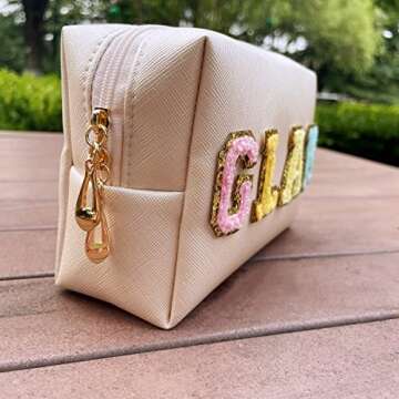 ZUNUONUO Chenille Letter Makeup Bag - Cute & Durable