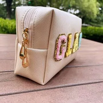 ZUNUONUO Chenille Letter Makeup Bag - Cute & Durable