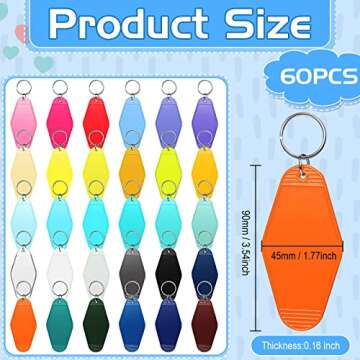 Meanplan 60 Pcs Motel Keychain Set for DIY Crafts