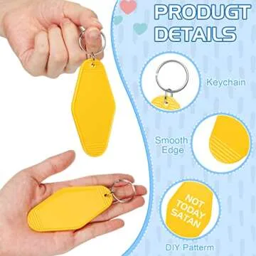 Meanplan 60 Pcs Motel Keychain Set for DIY Crafts