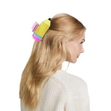 Back to School Hair Claw Clips Pencil Hair Claw Clip Cute Hair Clips for Women Teacher Funny Claw Clips Hair Barrettes Claw Clips for Thick Thin Hair Strong Hold Hair Clip Hair Accessories 1Pcs