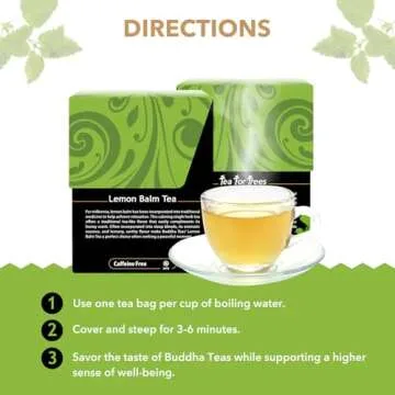 Buddha Teas Organic Lemon Balm Tea Bags for Relaxation