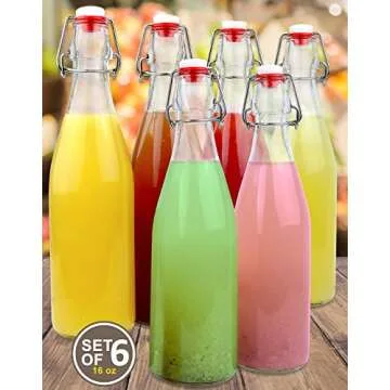 Estilo Swing Top Glass Bottles - Set of 6 for Gifting