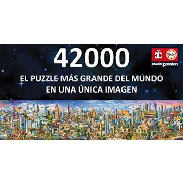 Educa - XXL Puzzle, Around The World, Puzzle of 42,000 Pieces, Includes Booklet with List of Monuments, Ref. 17570