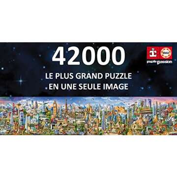 Educa - XXL Puzzle, Around The World, Puzzle of 42,000 Pieces, Includes Booklet with List of Monuments, Ref. 17570