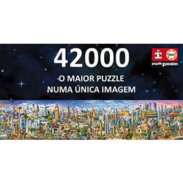 Educa - XXL Puzzle, Around The World, Puzzle of 42,000 Pieces, Includes Booklet with List of Monuments, Ref. 17570
