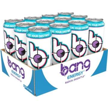Bang Energy Radical Skadattle, Sugar-Free Energy Drink, 16-Ounce (Pack of 12)