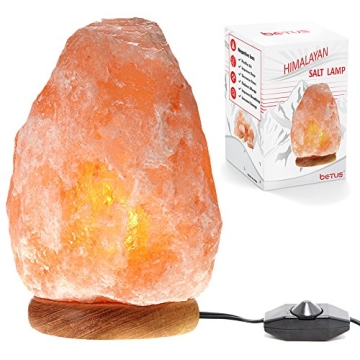 Betus Himalayan Salt Lamp with Dimmable Cord and Bulb