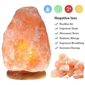 Betus Himalayan Salt Lamp with Dimmable Cord and Bulb
