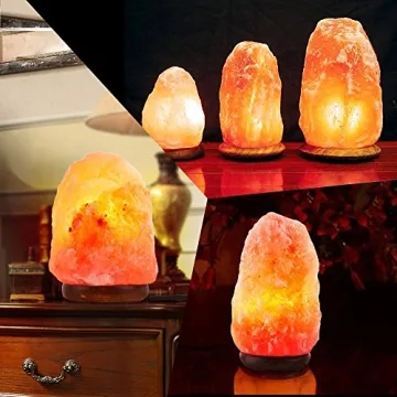 Betus Himalayan Salt Lamp with Dimmable Cord and Bulb