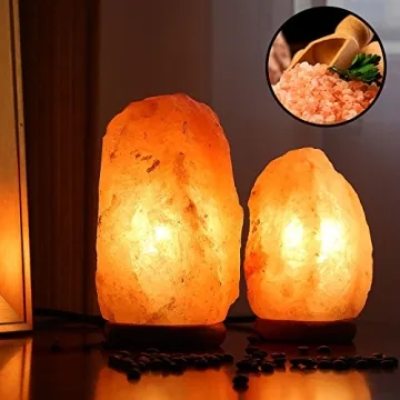 Betus Himalayan Salt Lamp with Dimmable Cord and Bulb