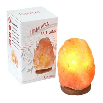 Betus Himalayan Salt Lamp with Dimmable Cord and Bulb