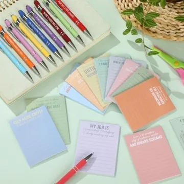 Funny Sarcastic Notepads & Pens - Office Gift Set