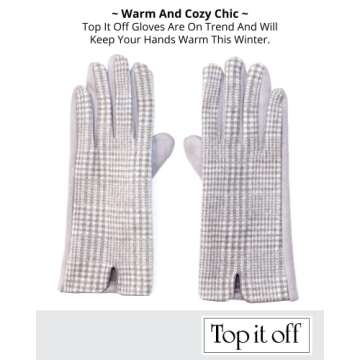 Top It Off Plaid Gloves For Women - Touch Screen Finger & Thumb - Stylish, Warm, Winter Gloves - Gifts For Women - One Size