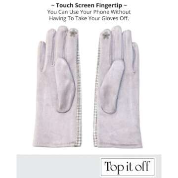 Top It Off Plaid Gloves For Women - Touch Screen Finger & Thumb - Stylish, Warm, Winter Gloves - Gifts For Women - One Size