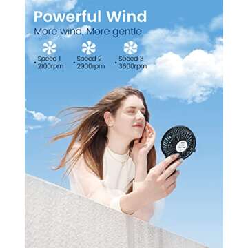 EasyAcc Mini Handheld Fan, Portable Fan Small USB Desk Fan Personal Hand Fan 3 Speed 10H Working Hou...