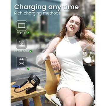 EasyAcc Mini Handheld Fan, Portable Fan Small USB Desk Fan Personal Hand Fan 3 Speed 10H Working Hours Rechargeable Battery Cooling Folding Fan for Travel Outdoor Office Household