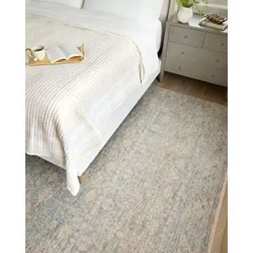 Loloi Angela Rose Blake Collection BLA-01 Sky/Beige 7'-10" x 10'-2", .25" Pile Height, Fringe, Area Rug