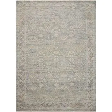 Loloi Angela Rose Blake Collection BLA-01 Sky/Beige 7'-10" x 10'-2", .25" Pile Height, Fringe, Area Rug