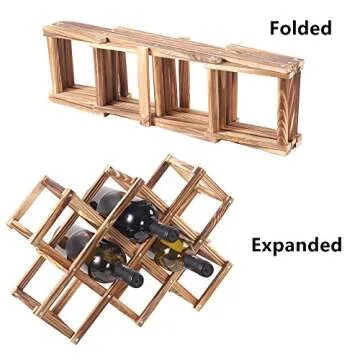 PENGKE Wine Rack - Stylish Wood Storage for 10 Bottles