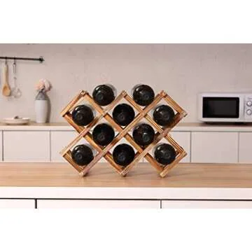 PENGKE Wine Rack - Stylish Wood Storage for 10 Bottles