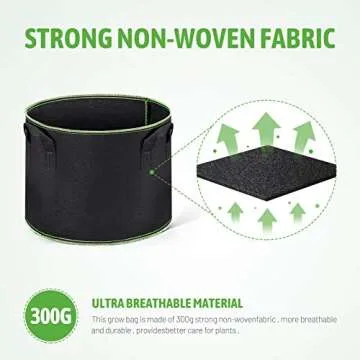 Delxo 10Pack 5 Gallon Grow Bags for Vegetable Planting