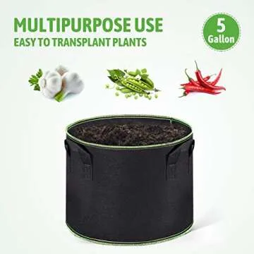 Delxo 10Pack 5 Gallon Grow Bags for Vegetable Planting