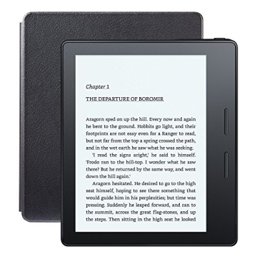 Kindle Oasis E-reader with Leather Charging Cover - Black, 6" High-Resolution Display (300 ppi), Wi-...