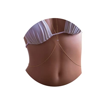 Gold Crystal Bikini Body Chain Bra for Women - Adjustable Fit