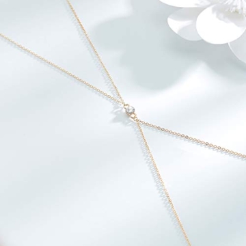 Gold Crystal Bikini Body Chain Bra for Women - Adjustable Fit