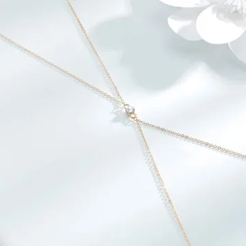 Gold Crystal Bikini Body Chain Bra for Women - Adjustable Fit