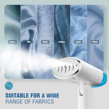 TYY Travel Steamer for Clothes with Dual Voltage 100-240V, Foldable Clothes Steamer Fabric Wrinkle Remover, Portable Handheld Garment Steamer and Steam Iron 2-in-1 for Worldwide Traveling