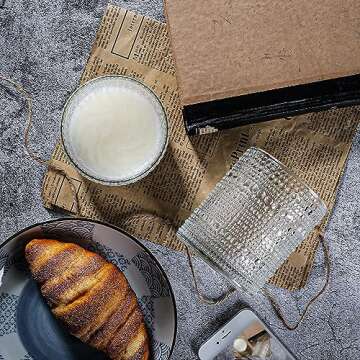 cosnou Glassware Set of 6, 13 OZ/390ml Hobnail Kitchen Glassware, Embossed Vintage Glass for Water, Cocktail, Soda, Beverage, Juice